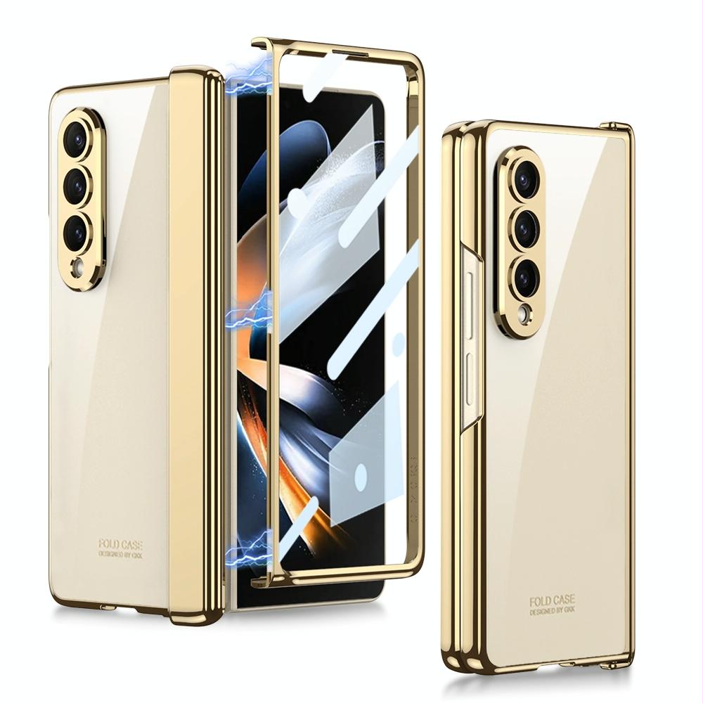 Magnetic Hinged Case for Samsung Galaxy Z Fold4 5G – Champagne Gold | Full Body Protection with Hinge Guard