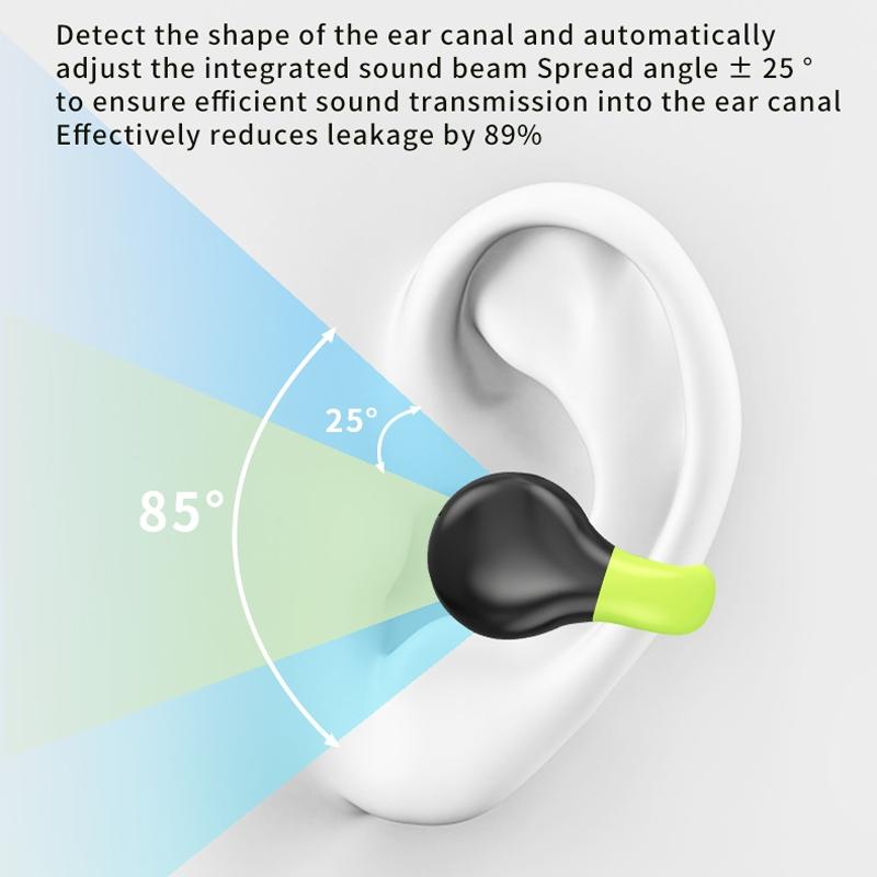 Wireless Clip-On Bluetooth Earphones with Charging Case – Dual-Tone White & Gray – Secure Fit & Clear Audio