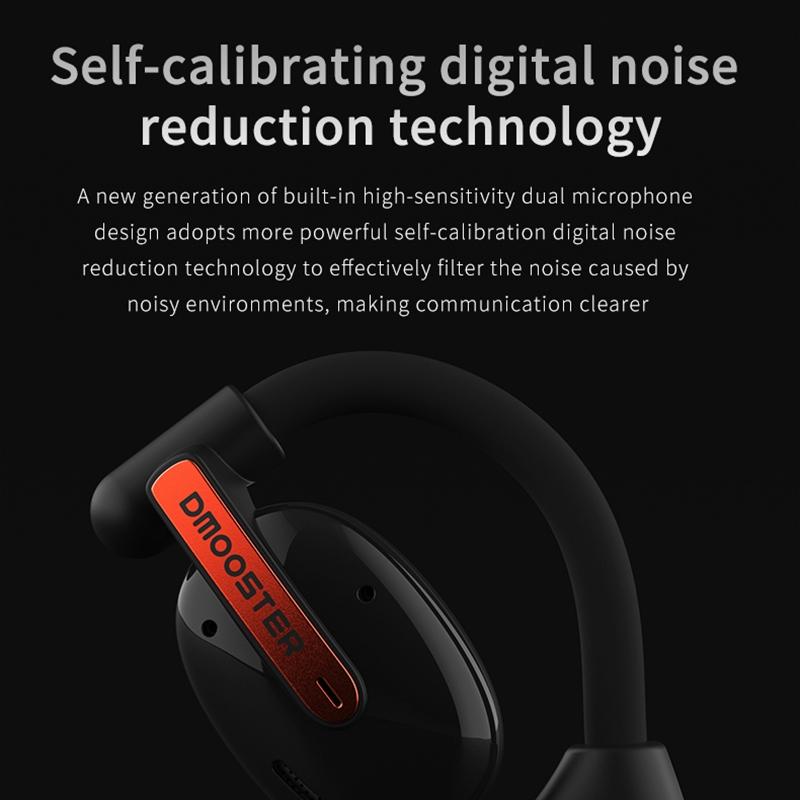 Bluetooth Earphones with Ear-Mount Design – Black, Secure Fit Wireless Earbuds for Music & Calls