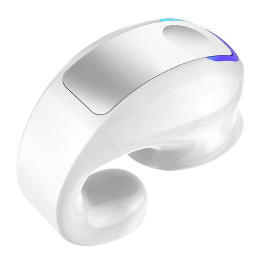 Single-Ear Lightweight Waterproof Bluetooth Earphone with Clip – White