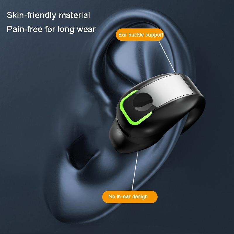 Single-Ear Lightweight Waterproof Bluetooth Earphone with Clip – White