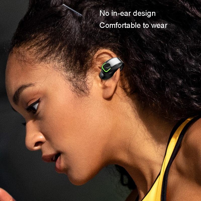 Single-Ear Lightweight Waterproof Bluetooth Earphone with Clip – White