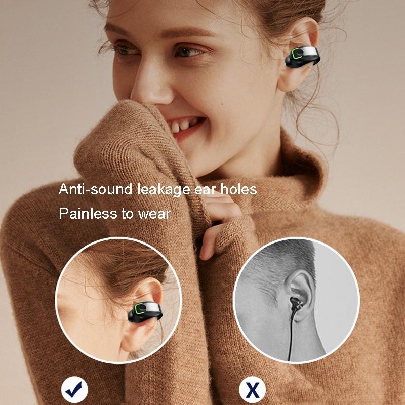 Single-Ear Lightweight Waterproof Bluetooth Earphone with Clip – White