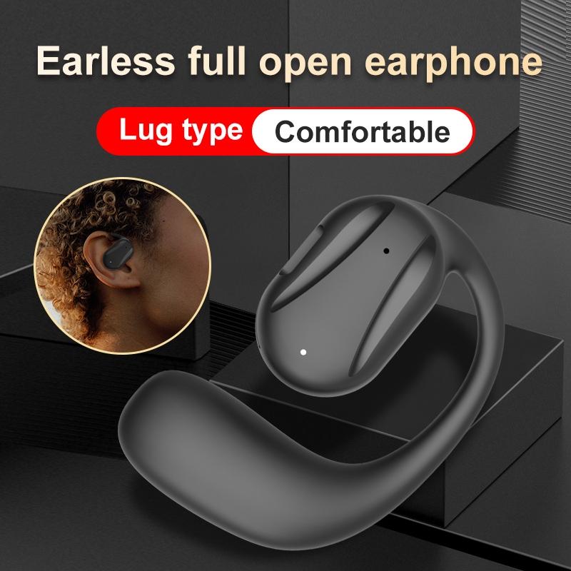 YJ77 Bluetooth 5.2 Bone Conduction Headset – Ear-Mounted, Left Ear, White – Wireless for Clear Audio & Comfort