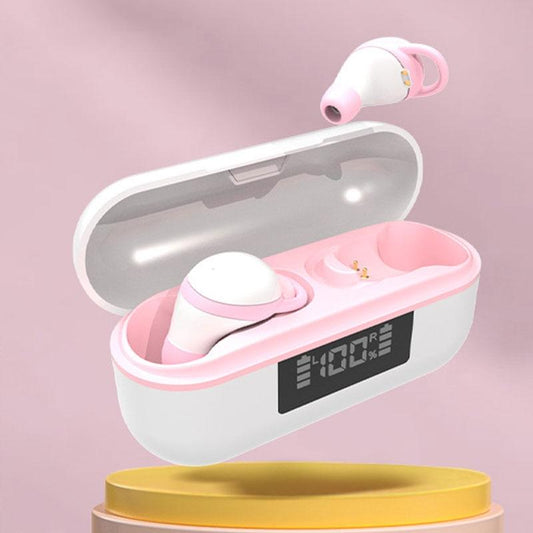 Wireless Noise-Cancelling Earbuds with LED Display & Charging Case – Bluetooth 5.3 – Pink