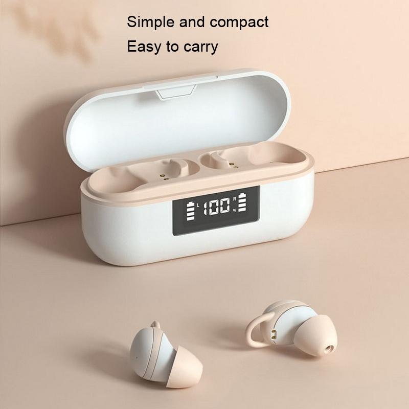 Wireless Noise-Cancelling Earbuds with LED Display & Charging Case – Bluetooth 5.3 – Pink