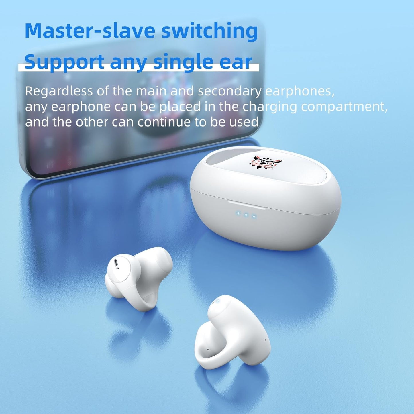 T306 Wireless Bluetooth Earphone – Ear-Mounted Design, Hands-Free Calling – White