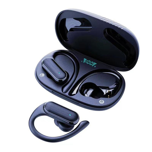 Wireless Noise-Cancelling Bluetooth Earbuds with LED Display – Deep Bass & Touch Control – Blue