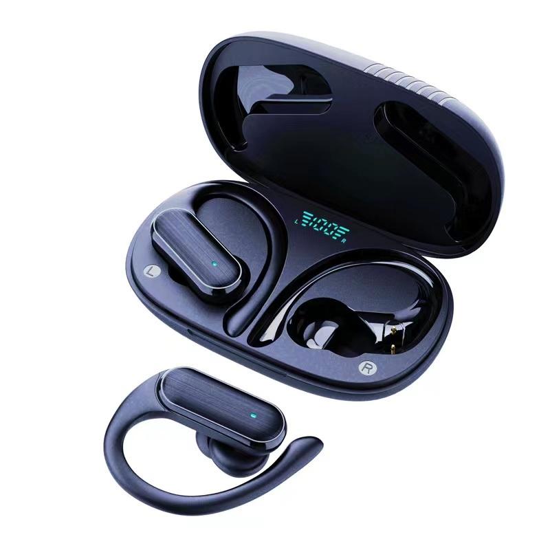 Wireless Noise-Cancelling Bluetooth Earbuds with LED Display – Deep Bass & Touch Control – Blue