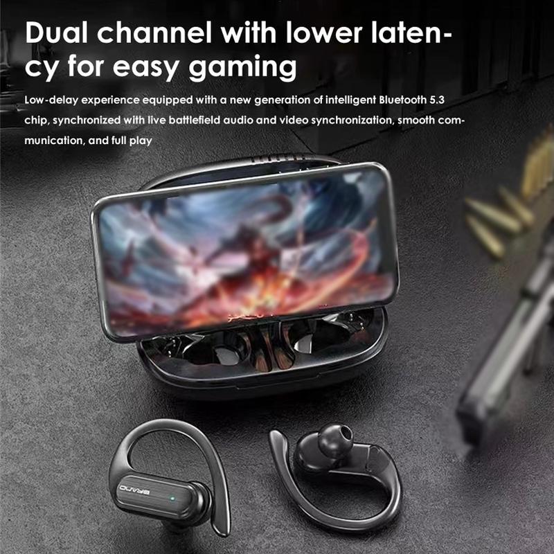 Wireless Noise-Cancelling Bluetooth Earbuds with LED Display – Deep Bass & Touch Control – Blue