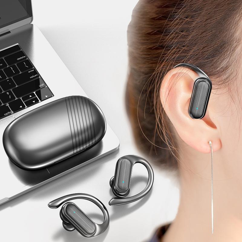 Wireless Noise-Cancelling Bluetooth Earbuds with LED Display – Deep Bass & Touch Control – Blue
