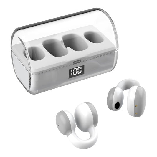 Wireless Earphones with Digital Display & Charging Case – Bluetooth Earbuds, Touch Control (White)