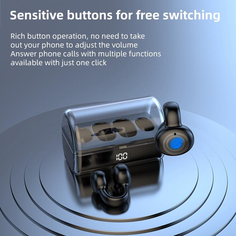 Wireless Earphones with Digital Display & Charging Case – Bluetooth Earbuds, Touch Control (White)