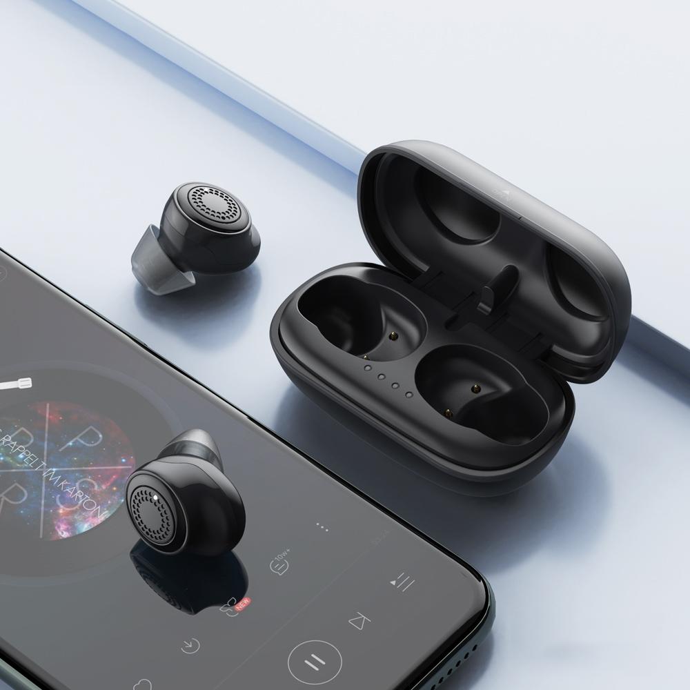 True Wireless Bluetooth 5.0 Earphones – White In-Ear TWS Earbuds with Charging Case & HD Sound