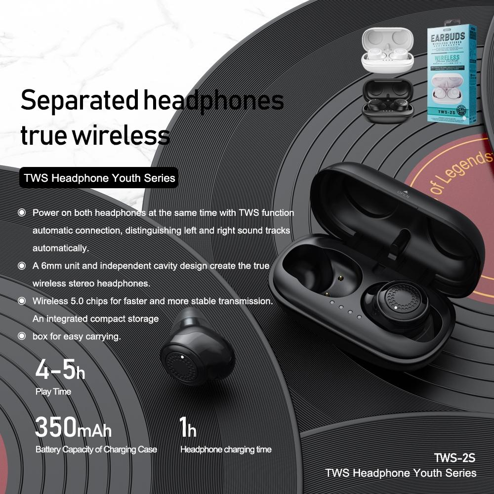 True Wireless Bluetooth 5.0 Earphones – White In-Ear TWS Earbuds with Charging Case & HD Sound