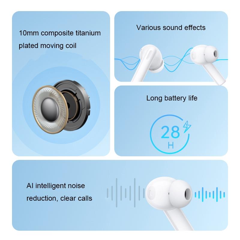 Wireless Bluetooth Earphones with Noise Reduction & AI Call Enhancement – Black, TWS In-Ear Headphones with Mic for Clear Audio & Calls