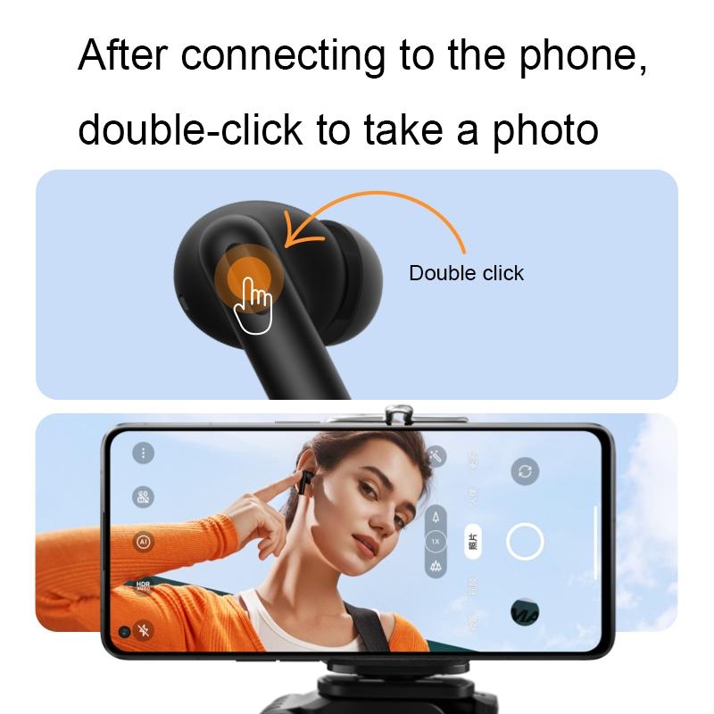 Wireless Bluetooth Earphones with Noise Reduction & AI Call Enhancement – Black, TWS In-Ear Headphones with Mic for Clear Audio & Calls