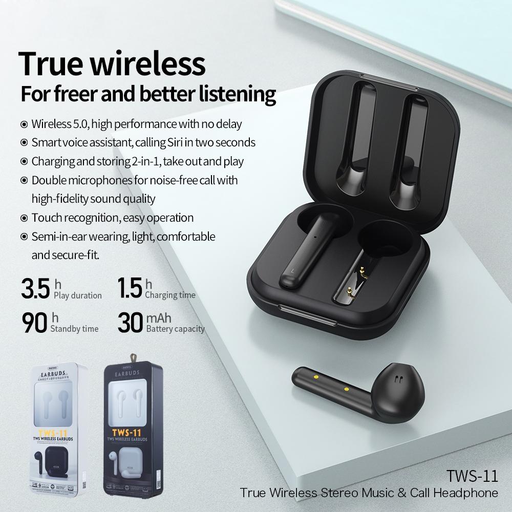 Wireless Earphones with Charging Box – True Bluetooth In-Ear Headphones, Hi-Fi Sound, White