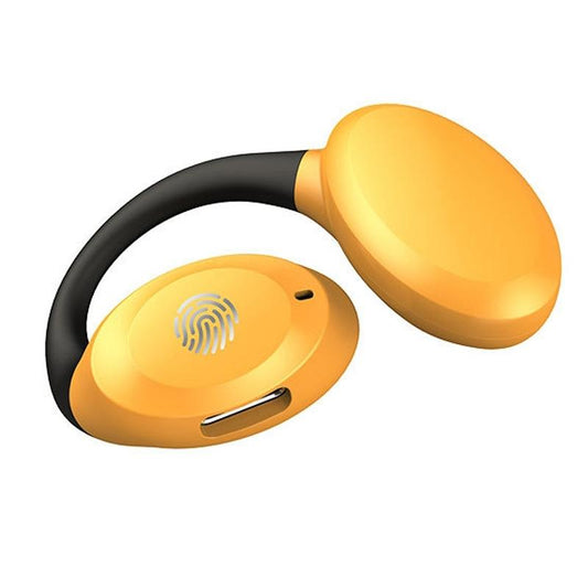 Waterproof Wireless Earphones with Touch Control & Ear-Hook – Sport Bluetooth Headset, Yellow