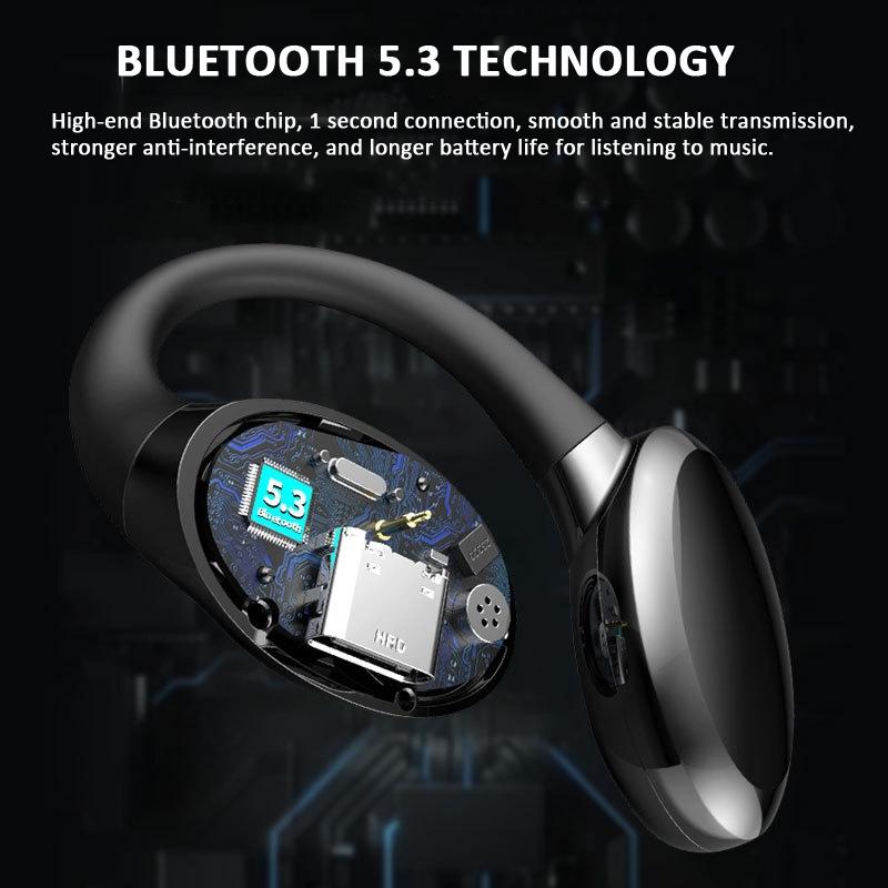 Waterproof Wireless Earphones with Touch Control & Ear-Hook – Sport Bluetooth Headset, Yellow