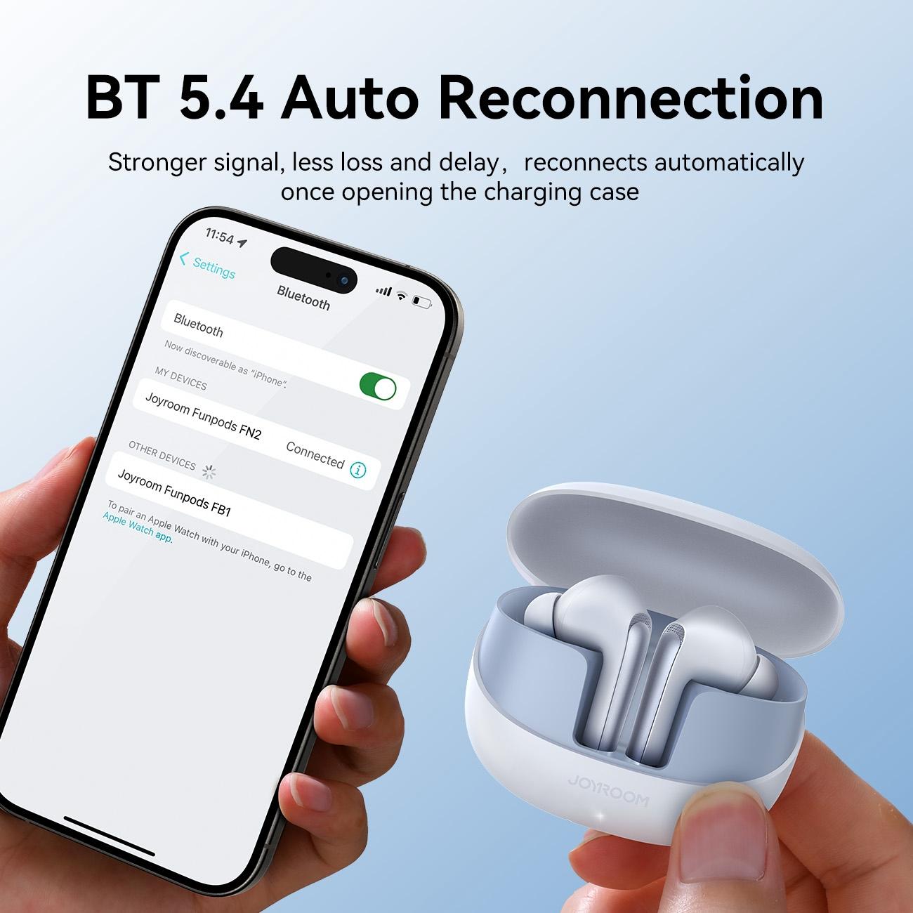 True Wireless FunPods Bluetooth Earphones – White, Compact & Touch Control