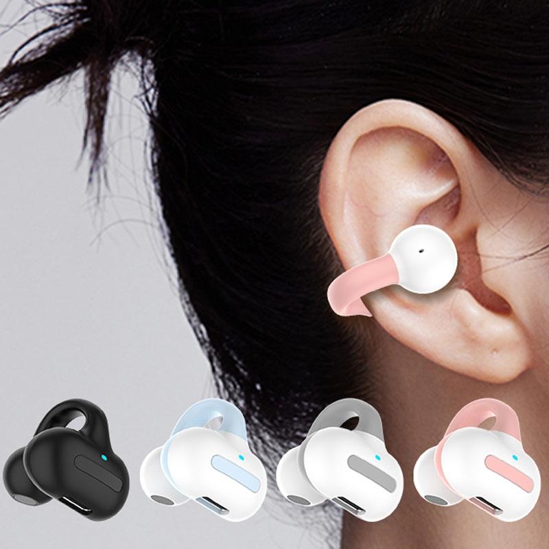 Gray M-S8 Bluetooth Earphone – Wireless Single Ear Clip-On Headset with Mic