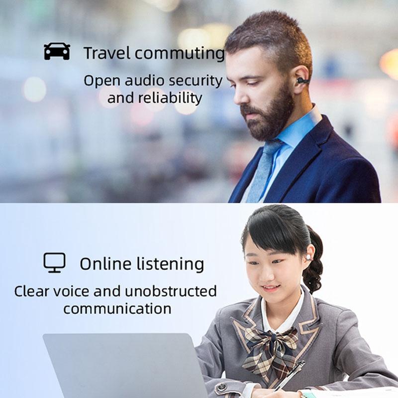 Gray M-S8 Bluetooth Earphone – Wireless Single Ear Clip-On Headset with Mic