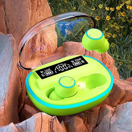 Wireless Bluetooth Earphones with Noise Reduction & Power Bank Function – Fluorescent Green, True Wireless