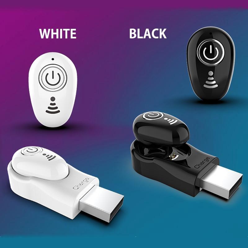S650 Gen 2 Mini Bluetooth Earphone with Mic – Wireless Single In-Ear Headset, White