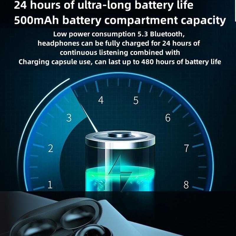 Khaki Wireless Noise-Cancelling Bluetooth Earbuds with LED Display – Hi-Fi Sound, Long Battery Life