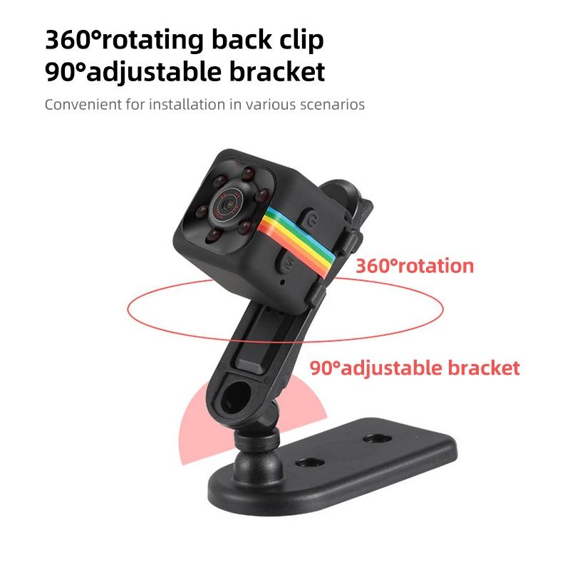 HD 1080P Mini Sport Camera – Night Vision, Motion Detection, TF Card Support, Compact Action Cam – Black