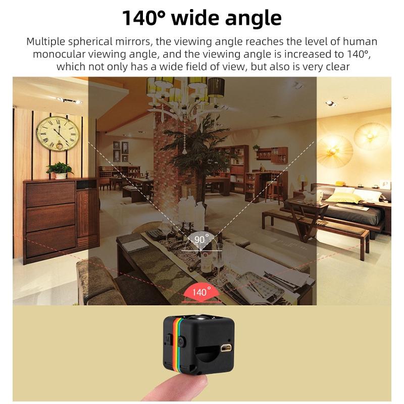 HD 1080P Mini Sport Camera – Night Vision, Motion Detection, TF Card Support, Compact Action Cam – Black
