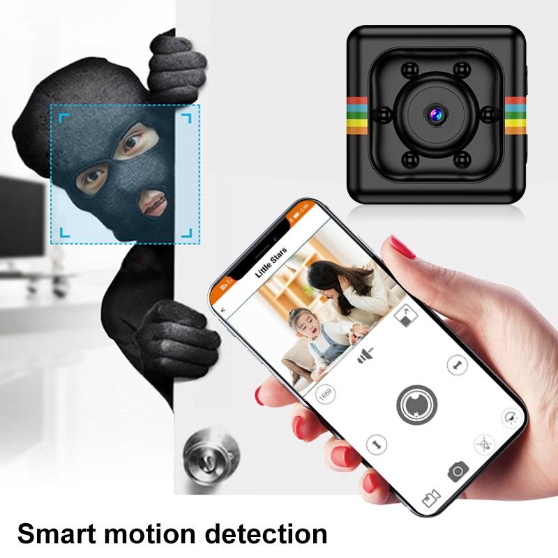 HD 1080P Mini Sport Camera – Night Vision, Motion Detection, TF Card Support, Compact Action Cam – Black