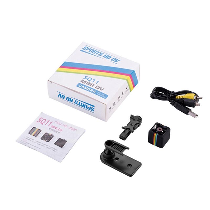 HD 1080P Mini Sport Camera – Night Vision, Motion Detection, TF Card Support, Compact Action Cam – Black