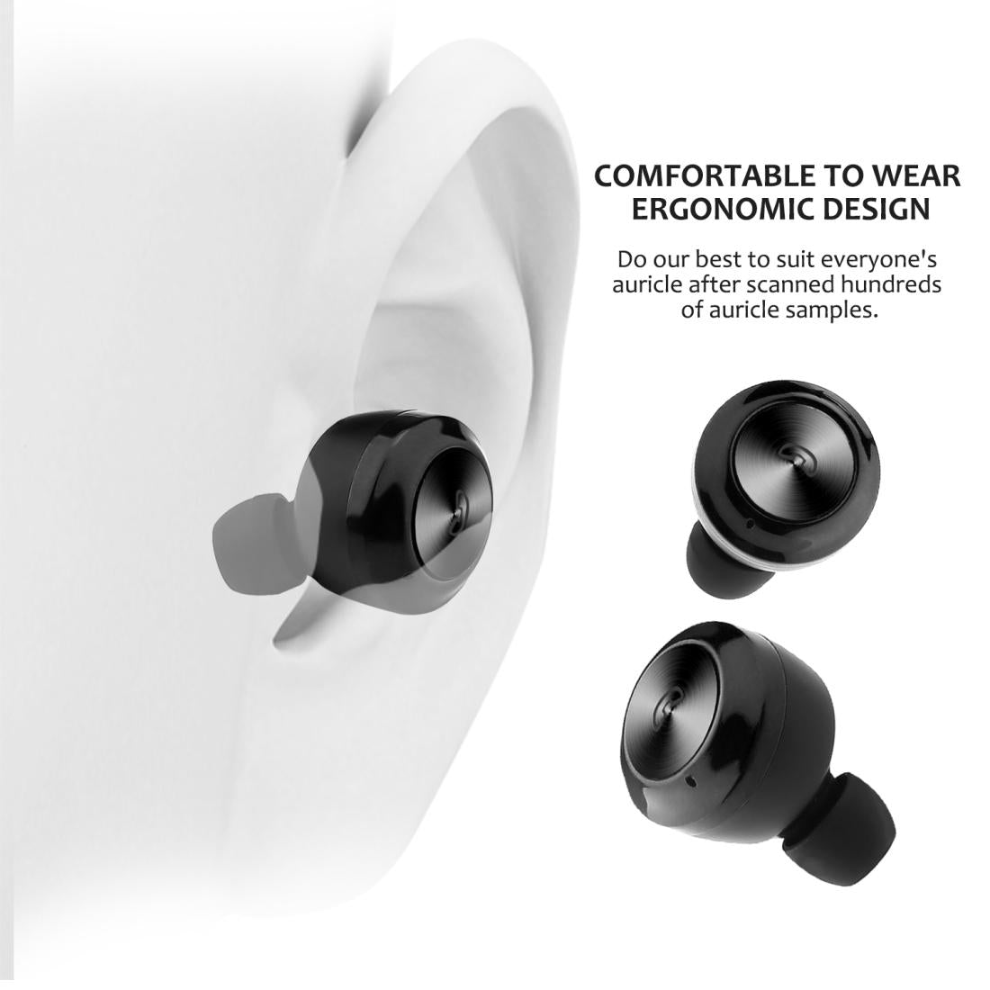 Bluetooth 5.0 Wireless Earphones with Magnetic Charging Box – TWS In-Ear Stereo Headset (Black)