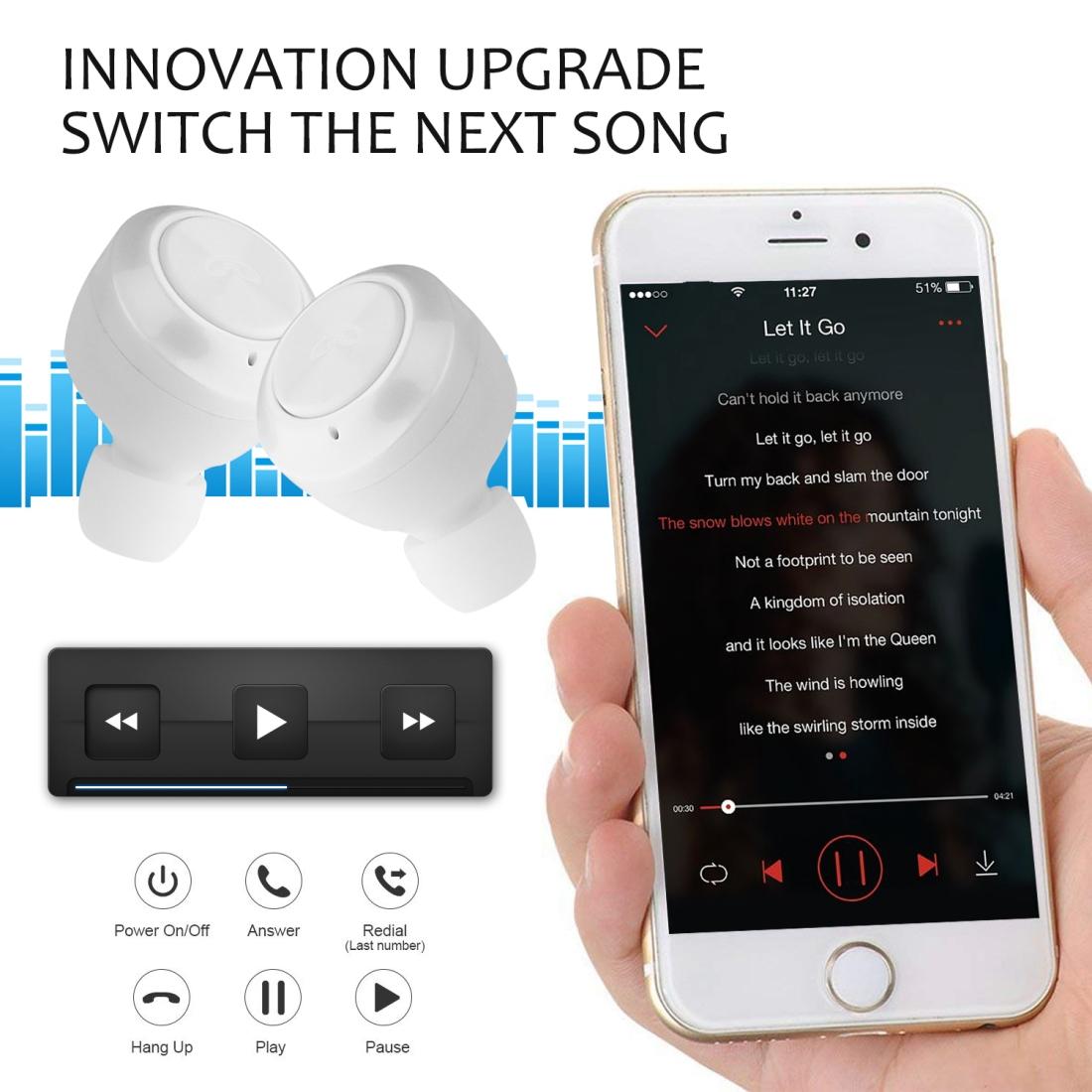 Bluetooth 5.0 Wireless Earphones with Magnetic Charging Box – TWS In-Ear Stereo Headset (Black)