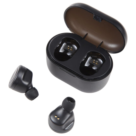 A6 True Wireless Bluetooth Earbuds with Charging Case – Deep Bass, Touch Control – Black