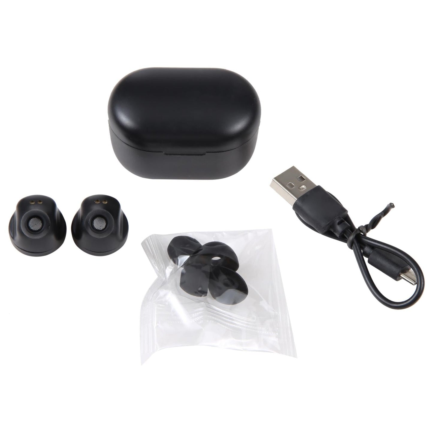 A6 True Wireless Bluetooth Earbuds with Charging Case – Deep Bass, Touch Control – Black