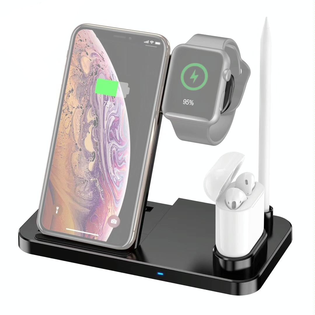Vertical Wireless Charger with Adjustable Stand. Fast Qi Charging Dock for Smartphones