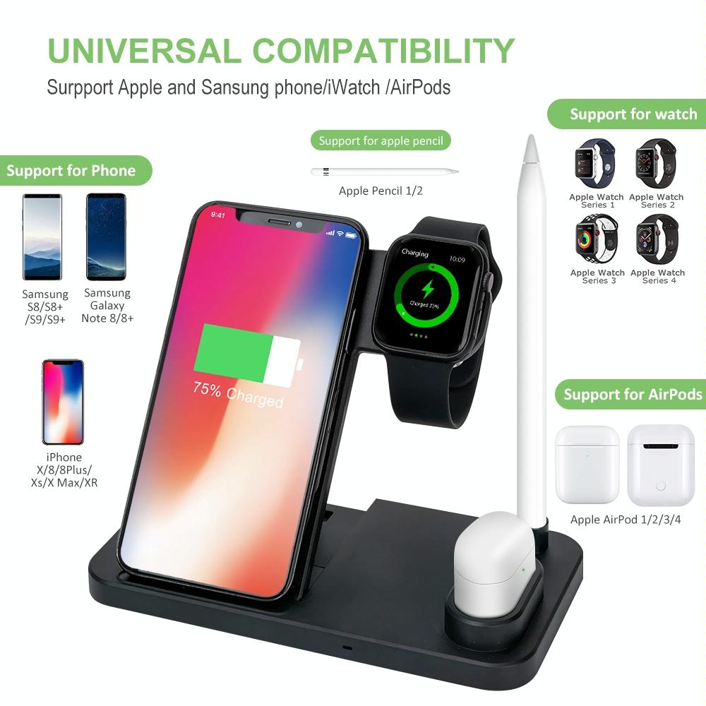 Vertical Wireless Charger with Adjustable Stand. Fast Qi Charging Dock for Smartphones