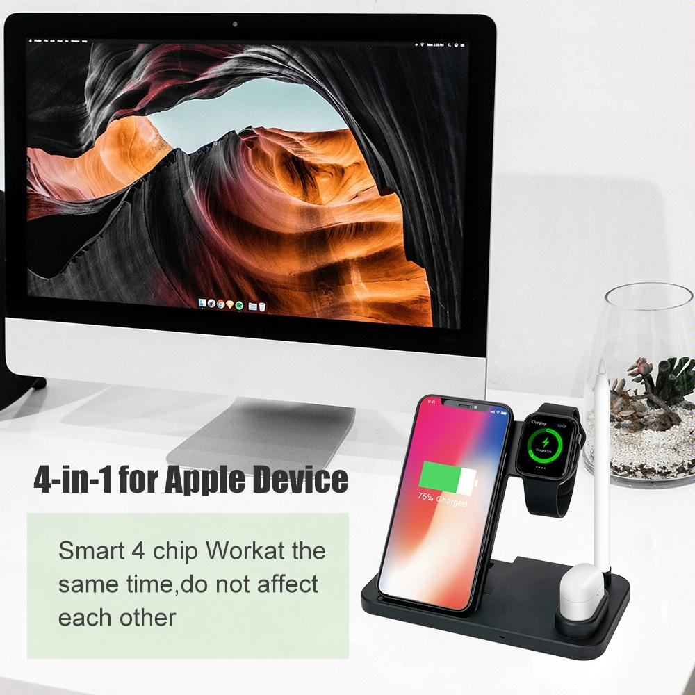 Vertical Wireless Charger with Adjustable Stand. Fast Qi Charging Dock for Smartphones