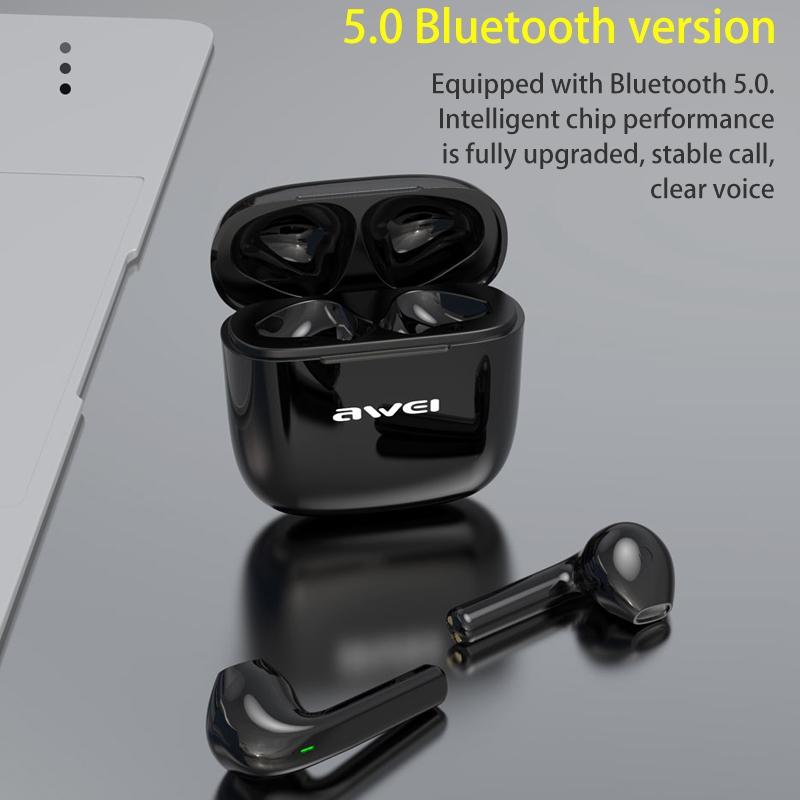 T26 TWS Wireless Sports Headset – Bluetooth 5.0, Charging Case, Sweatproof, Secure Fit, Clear Sound – Black