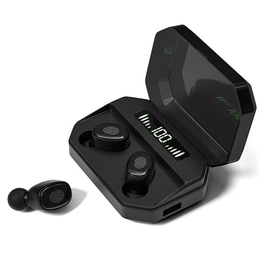 Wireless Bluetooth 5.0 Earbuds with LED Touch Display & Charging Case – Hi-Fi Stereo Sound, Noise Reduction – Black