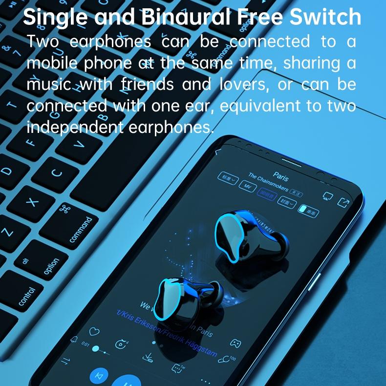 Wireless Bluetooth 5.0 Earphones with Digital Display & Built-in Flashlight – Long Battery Life, Noise Reduction, Smart Touch Control
