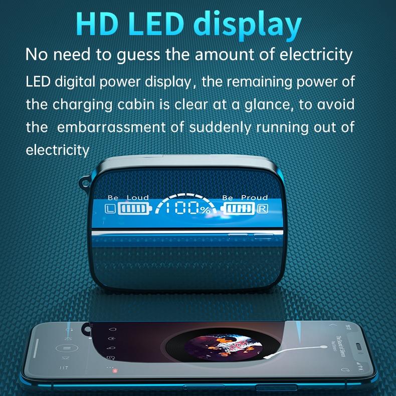 Wireless Bluetooth 5.0 Earphones with Digital Display & Built-in Flashlight – Long Battery Life, Noise Reduction, Smart Touch Control