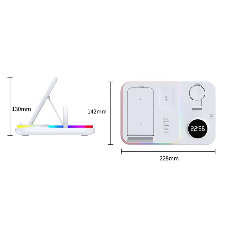 30W Multifunctional Wireless Charger – Black | Fast Qi Charging Station for Phone, Watch & Earbuds