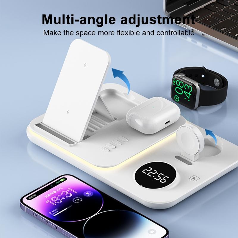 30W Multifunctional Wireless Charger – Black | Fast Qi Charging Station for Phone, Watch & Earbuds