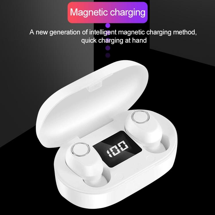 DT-13 Wireless Touch Bluetooth Headset with Smart Magnetic Charging – Black, True Wireless Earbuds