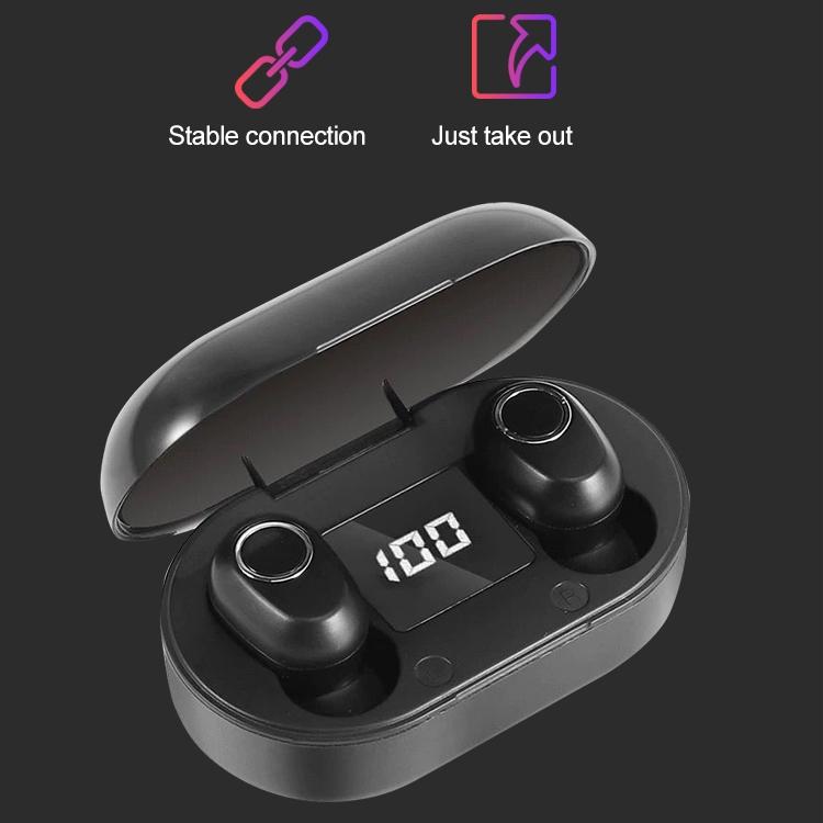 DT-13 Wireless Touch Bluetooth Headset with Smart Magnetic Charging – Black, True Wireless Earbuds