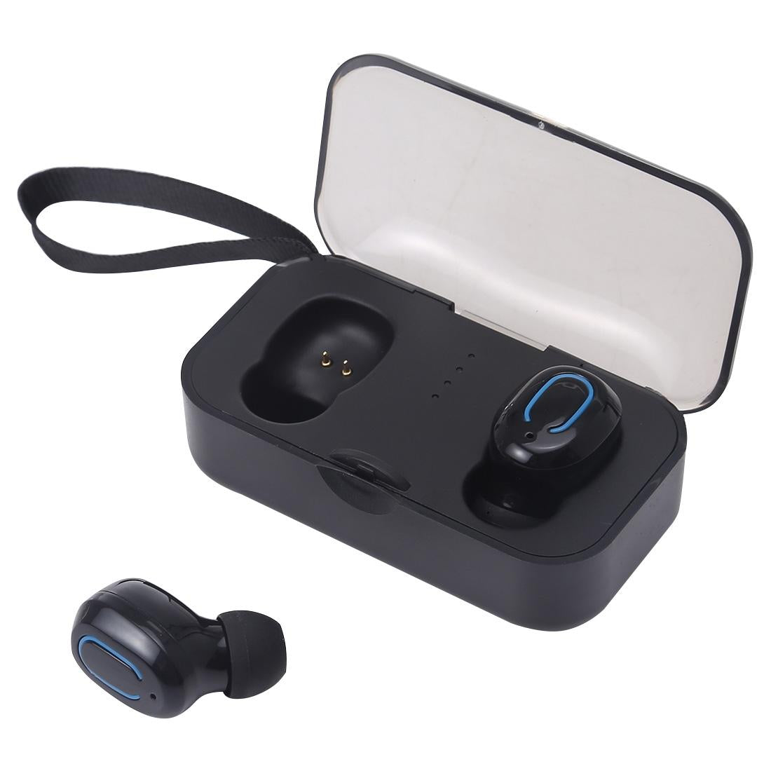Wireless Stereo TWS Bluetooth Earphones with Charging Case – Dazzling Design – Black